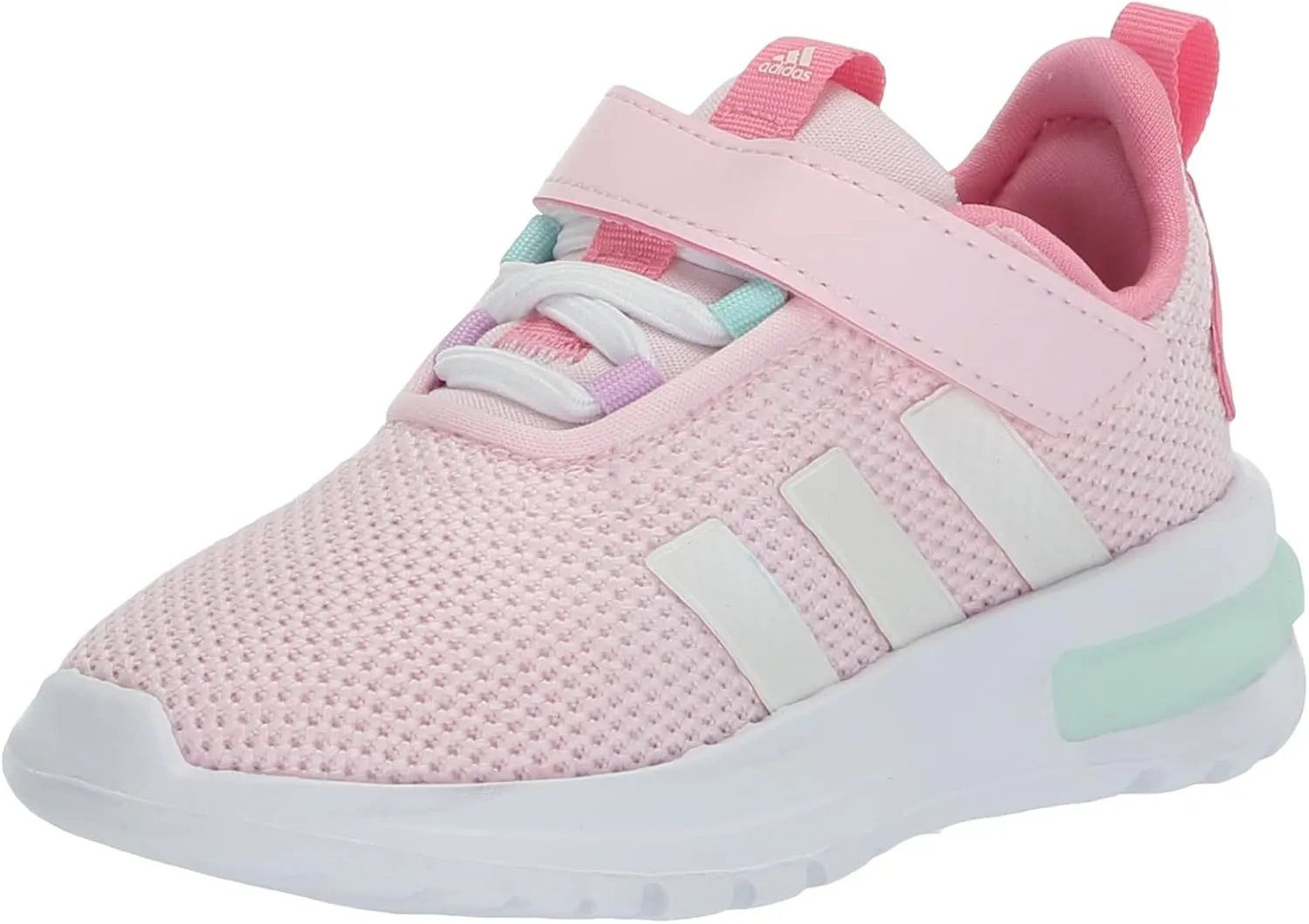 adidas Racer Tr23 Legacy Sneaker, Clear Pink/Zero Metallic/Bliss Pink, 1.5 US Unisex Little Kid