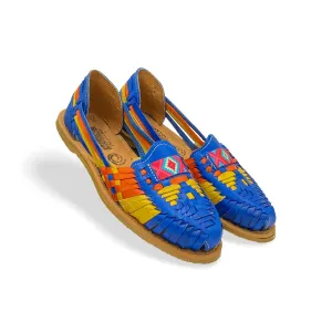 Amantoli Sisal Model - Women 100% Artisan Hand Made Mexican Leather Hipster Brown Colorful Closed Toe Sandal Huarache Artesanal - Hecho a Mano Handcrafted in Mexico (US 7)