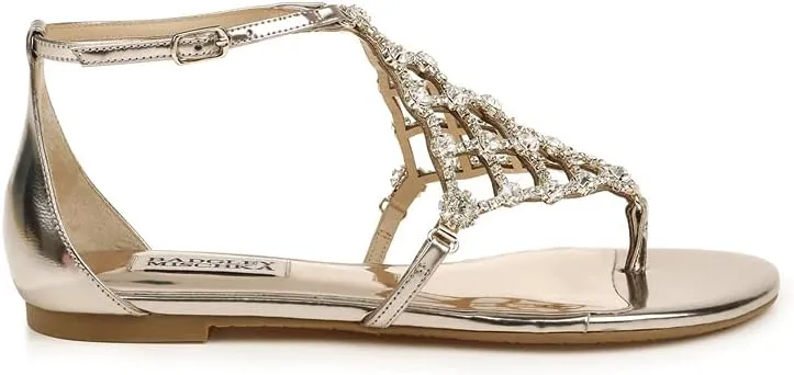 Badgley Mischka Women's Ankle Strap, Flat Sandal