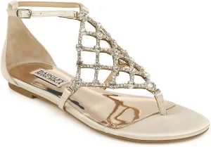 Badgley Mischka Women's Ankle Strap, Flat Sandal
