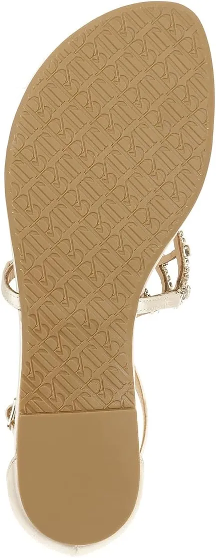 Badgley Mischka Women's Ankle Strap, Flat Sandal
