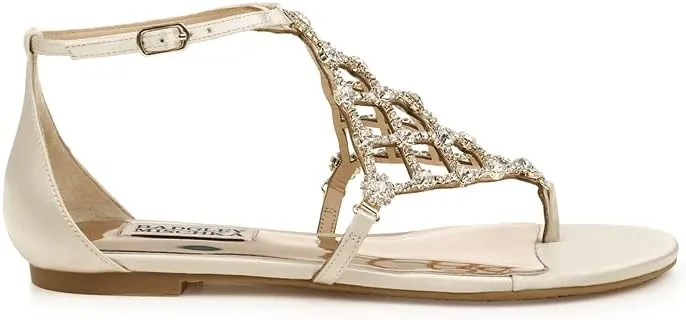 Badgley Mischka Women's Ankle Strap, Flat Sandal