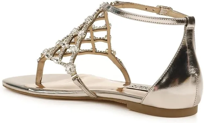 Badgley Mischka Women's Ankle Strap, Flat Sandal
