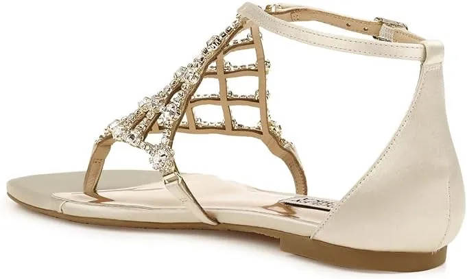 Badgley Mischka Women's Ankle Strap, Flat Sandal