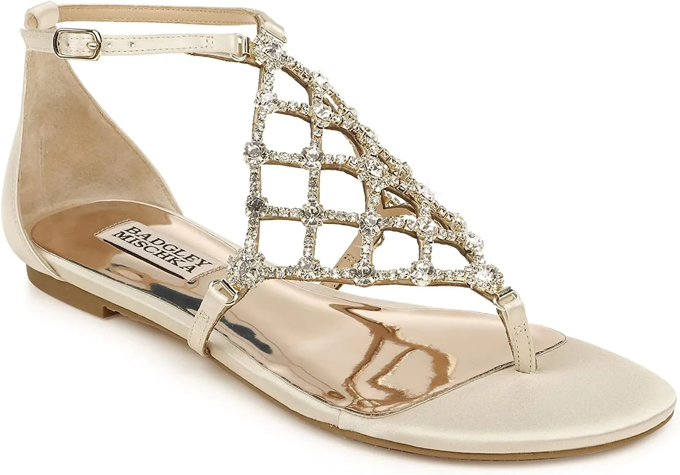 Badgley Mischka Women's Ankle Strap, Flat Sandal