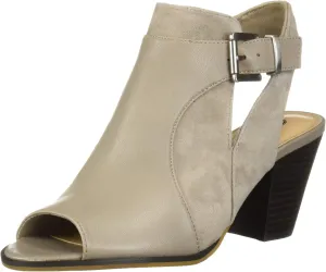 Bella Vita Kellan Block Heel Sandal Heeled, Stone Leather/Suede Leather, 6 W US