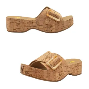 Bertha Slide Sandal in Natural Cork by Volatile