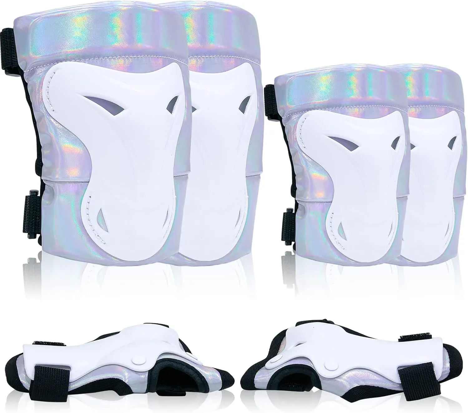 Bienbee Knee Pads for Men, Knee Pads Wrist Guard Knee and Elbow Pads Adult Protective Gear Set for Skateboard, Roller Skating, for Women Men Youth Adult Kids
