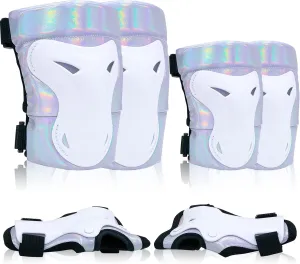 Bienbee Knee Pads for Men, Knee Pads Wrist Guard Knee and Elbow Pads Adult Protective Gear Set for Skateboard, Roller Skating, for Women Men Youth Adult Kids
