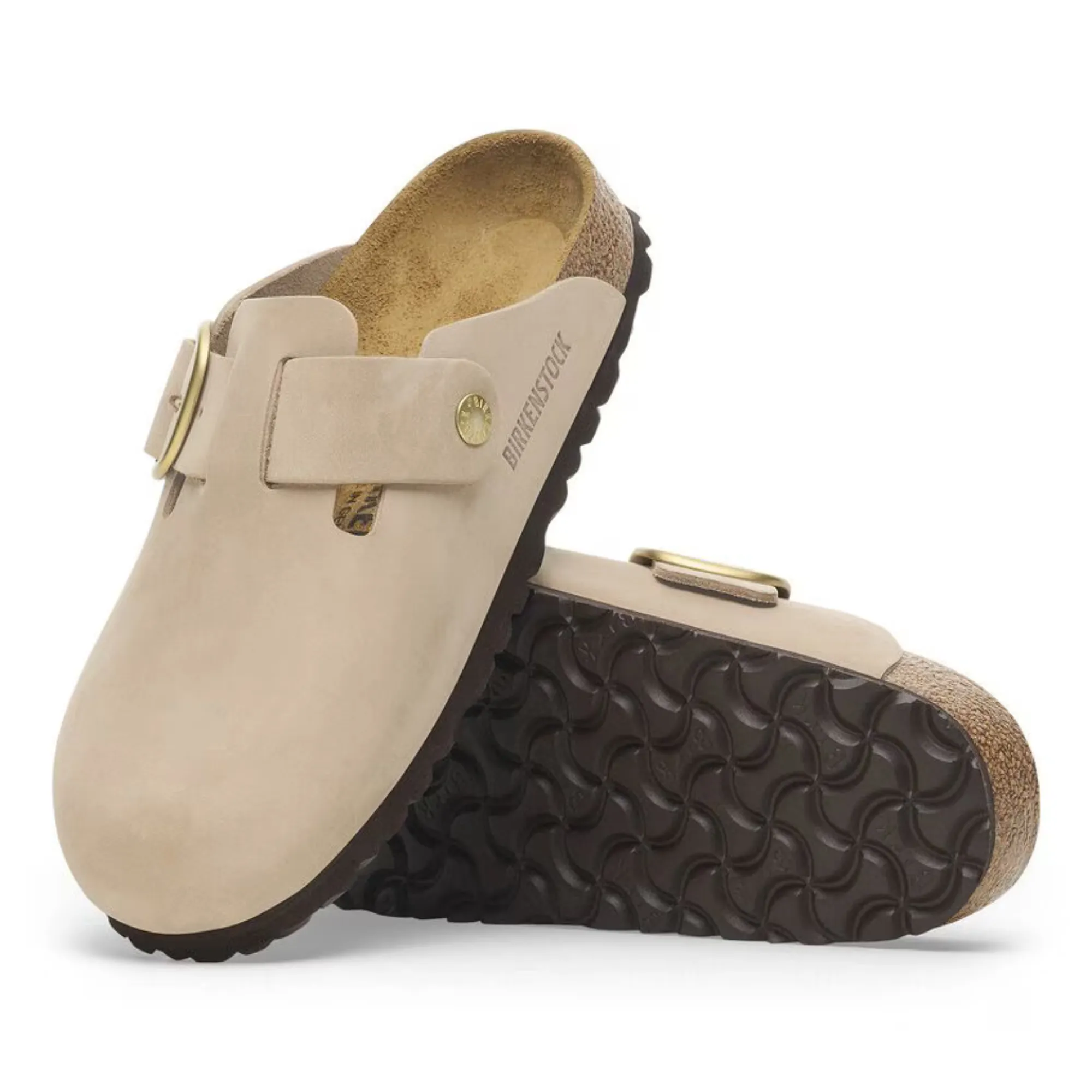 Birkenstock Boston Big Buckle Narrow Clog - Sandcastle Nubuck