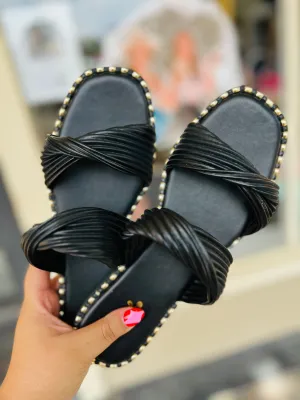 BLACK TWIST SANDAL