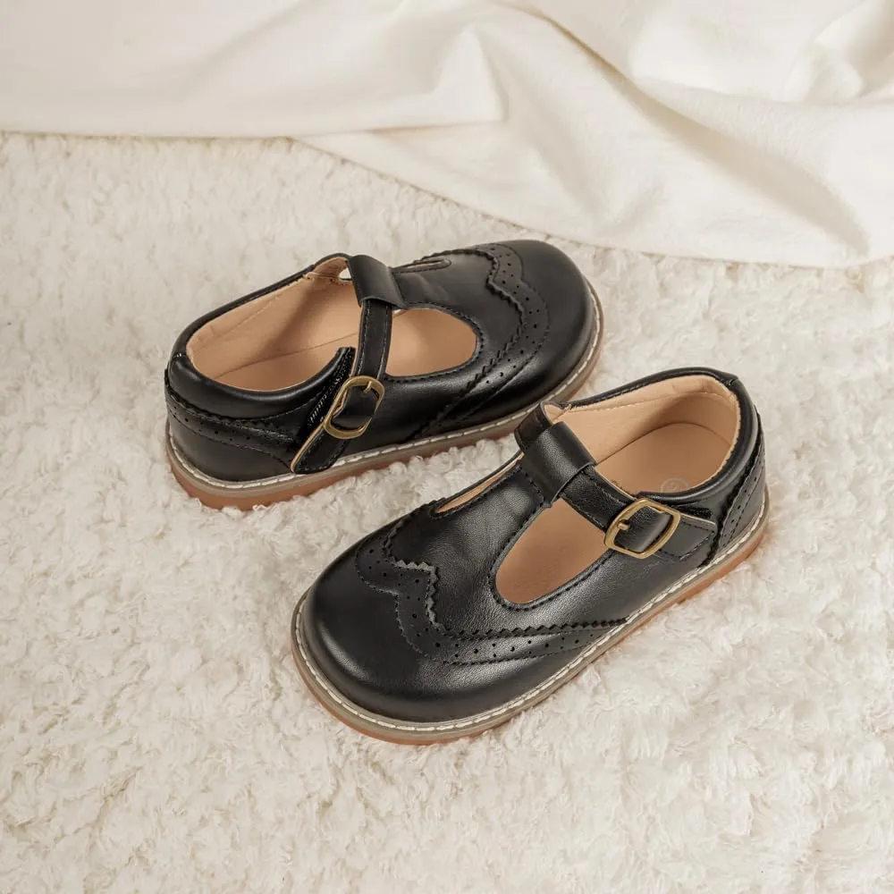 Boy's Girl's Classic T-Strap Dress Shoes Wedding Party Church School Uniform Oxford for Toddler/Little Kid