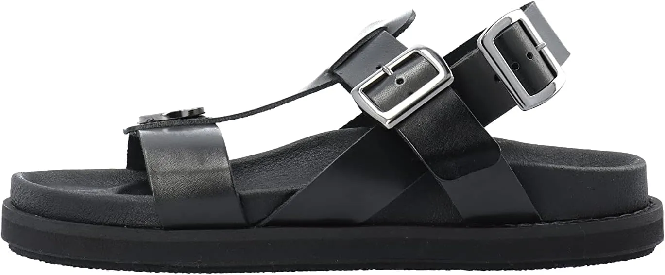 CA'SHOTT A/S Caskimmi Leather Sandal with Vegetable Buckle, Women's Flat Sandal