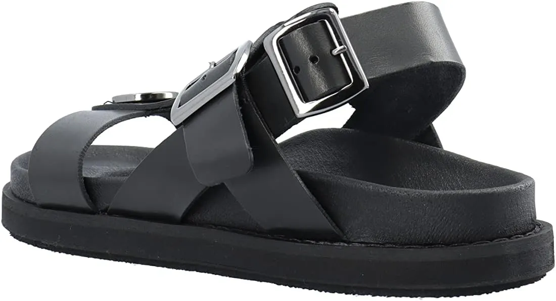CA'SHOTT A/S Caskimmi Leather Sandal with Vegetable Buckle, Women's Flat Sandal
