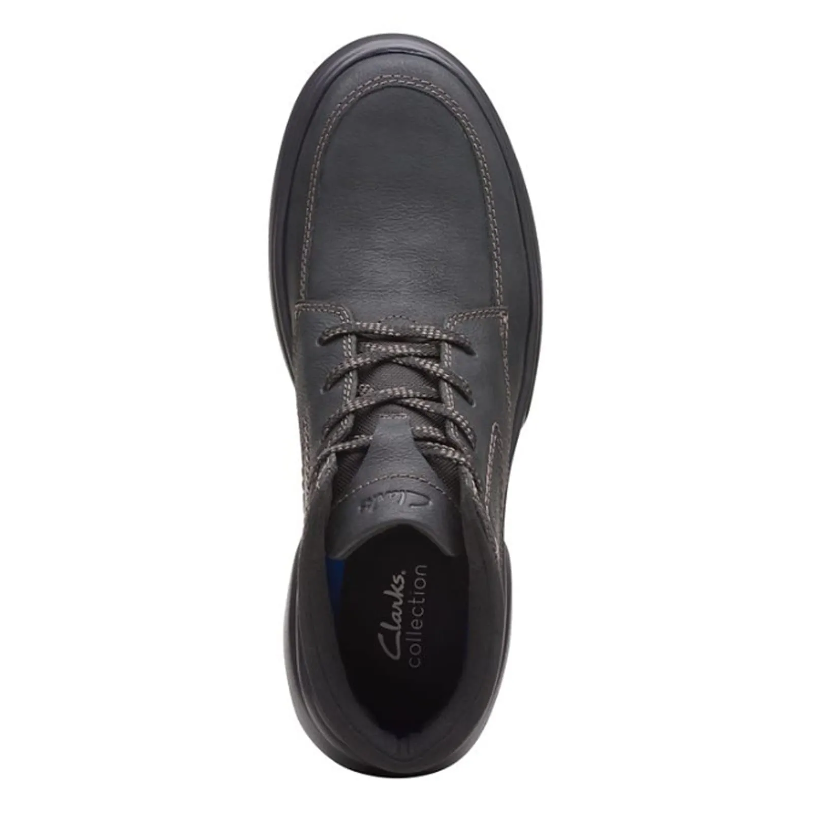 Clarks Men's Bradley Mid Oxford Boot, Black Tumbled Leather, 9