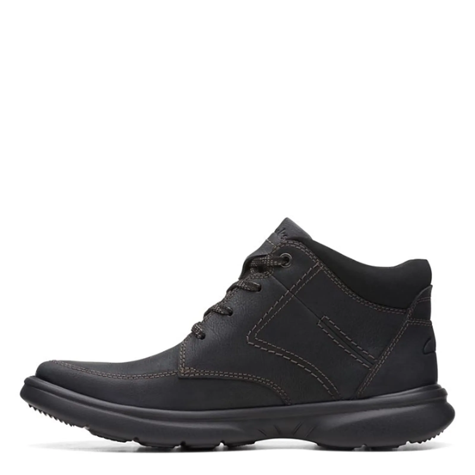 Clarks Men's Bradley Mid Oxford Boot, Black Tumbled Leather, 9