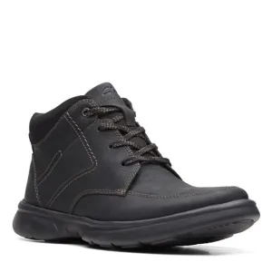 Clarks Men's Bradley Mid Oxford Boot, Black Tumbled Leather, 9