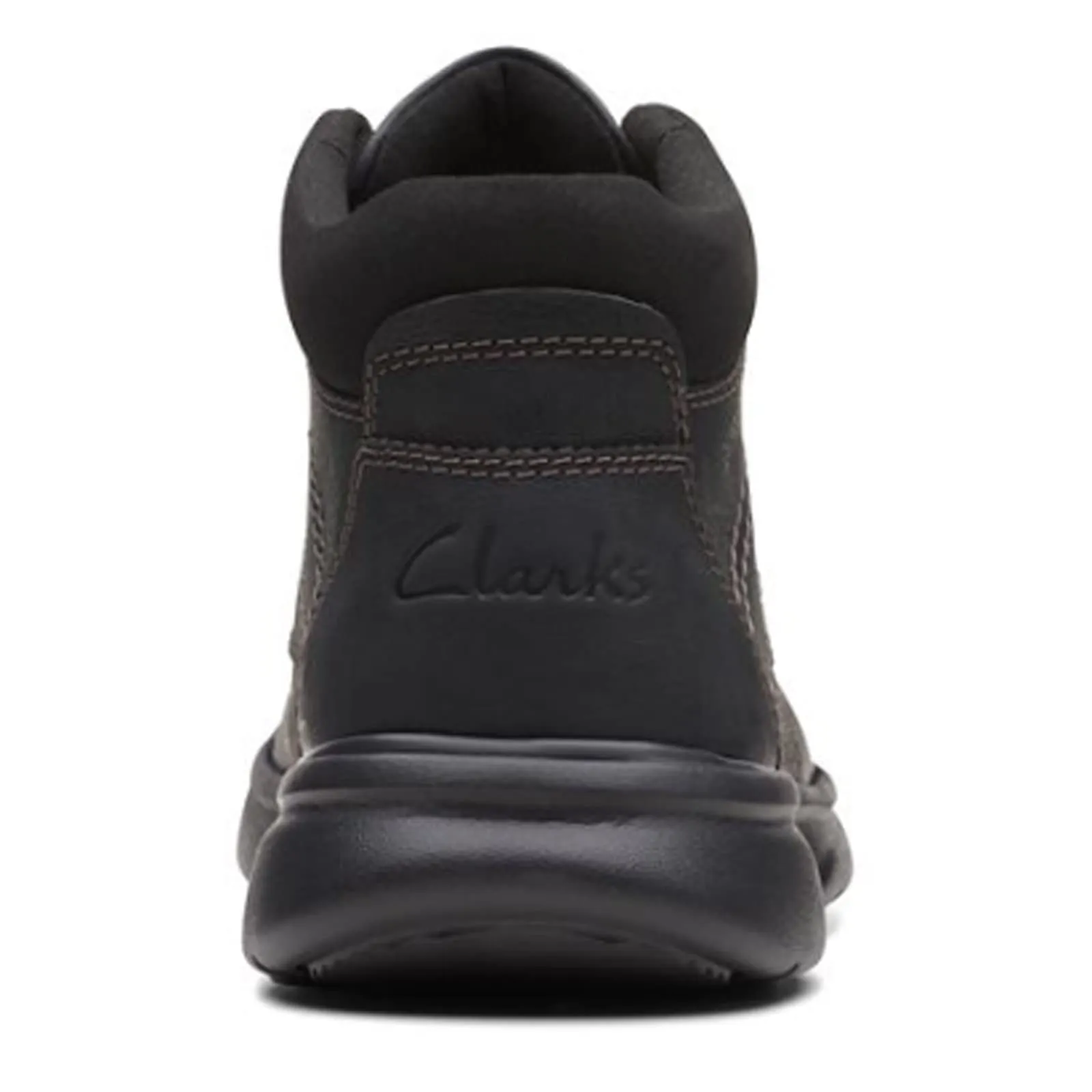 Clarks Men's Bradley Mid Oxford Boot, Black Tumbled Leather, 9