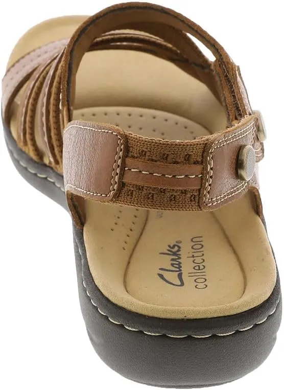 Clarks Women's Laurieann Erin Flat Sandal, Tan Combi, 11