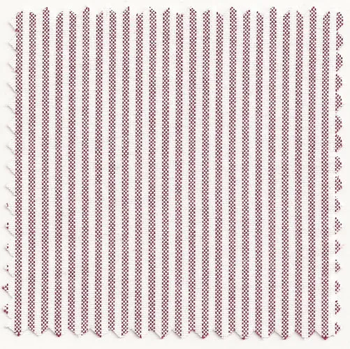 Crimson & White University Stripe Two-Ply 100% Pima Cotton Oxford