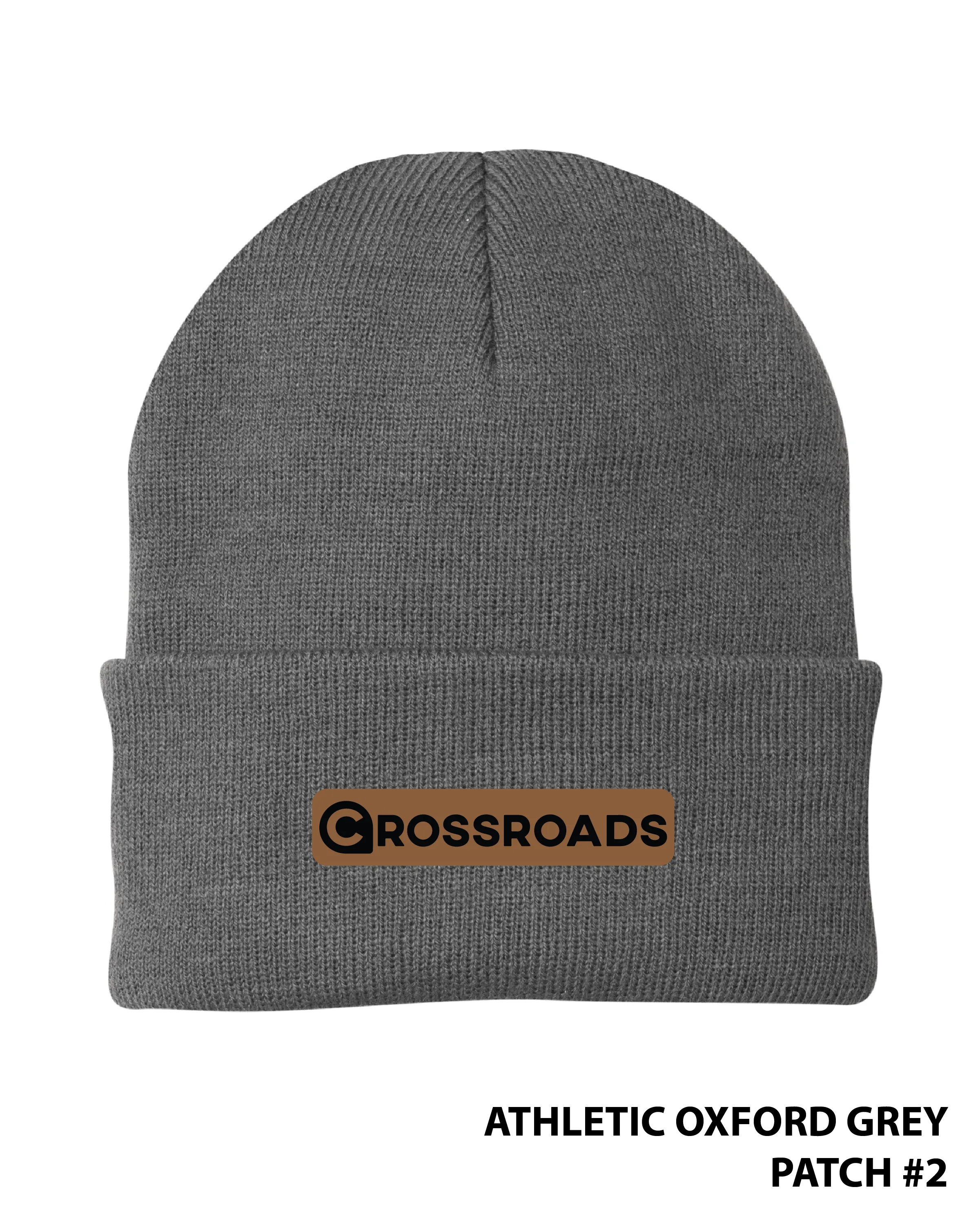 Crossroads Leather Patch Beanie