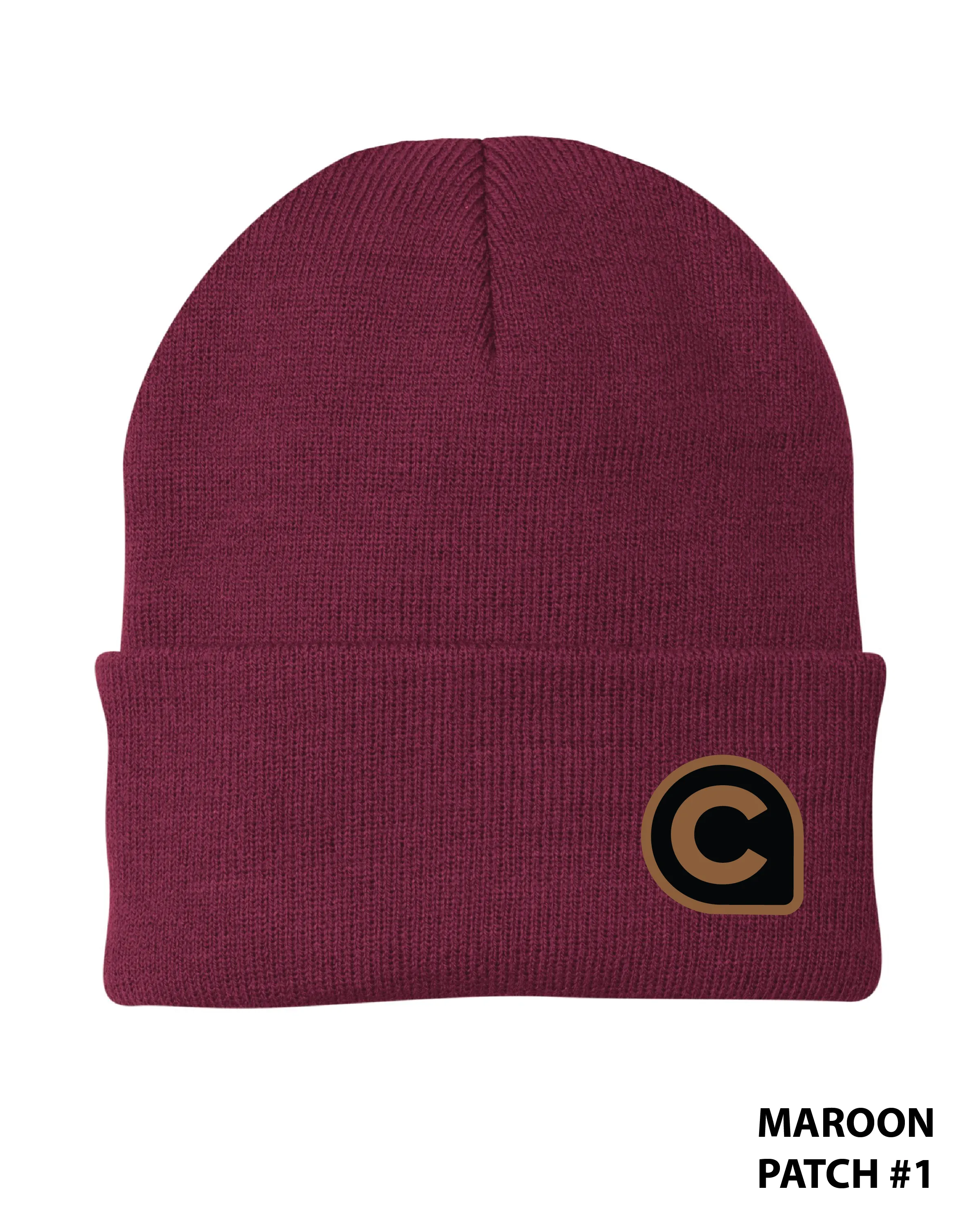 Crossroads Leather Patch Beanie
