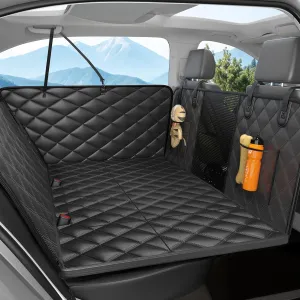 Dog Car Seat Cover for Back Seat, Hard Bottom Back Seat Extender for Dogs - Supports 400lbs, 2025 New Waterproof, Scratch Resistant, Anti Slip Portable Dog Hammock，Suitable for Cars, SUVs, and Trucks