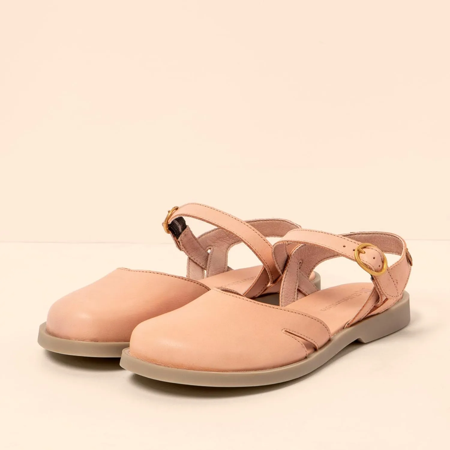 El Naturalista Women Open-Back Flat Sandal, Salmon, 36 EU Weit