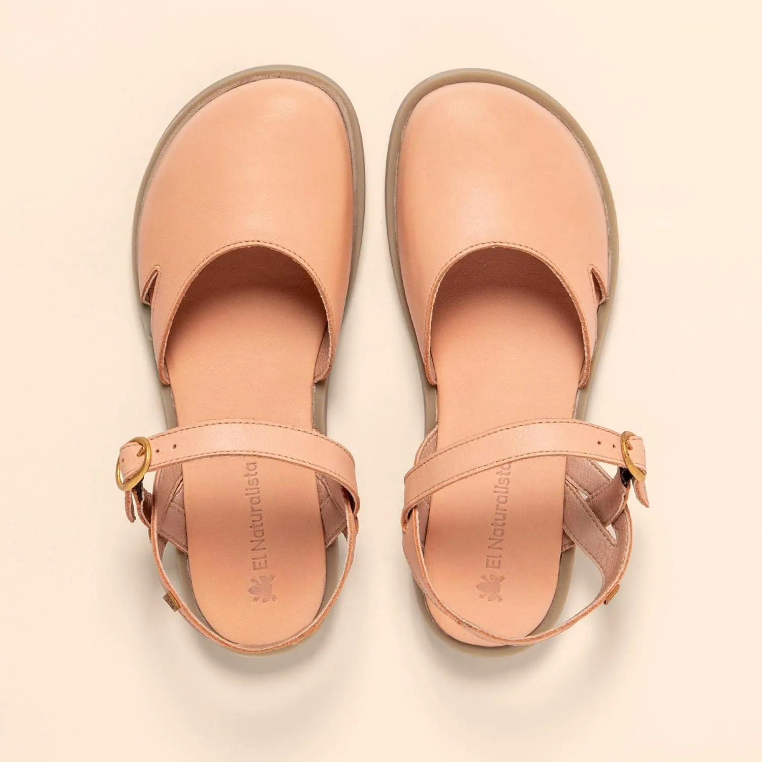 El Naturalista Women Open-Back Flat Sandal, Salmon, 36 EU Weit