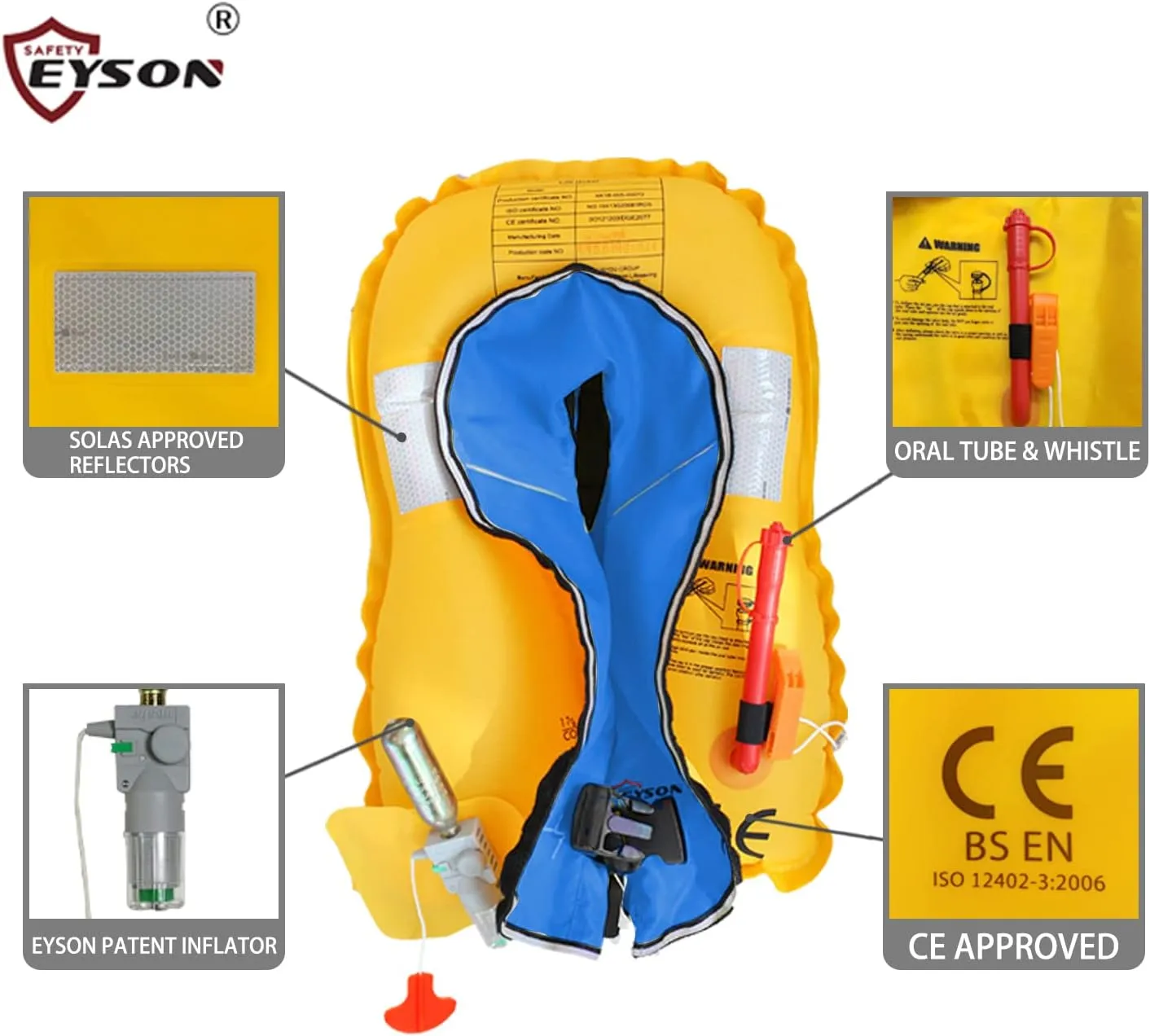 Eyson Inflatable Life Jacket Inflatable Life Vest for Child Classic Automatic