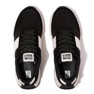 F-MODE Flow Fabric/Suede/Leather Flatform Sneakers
