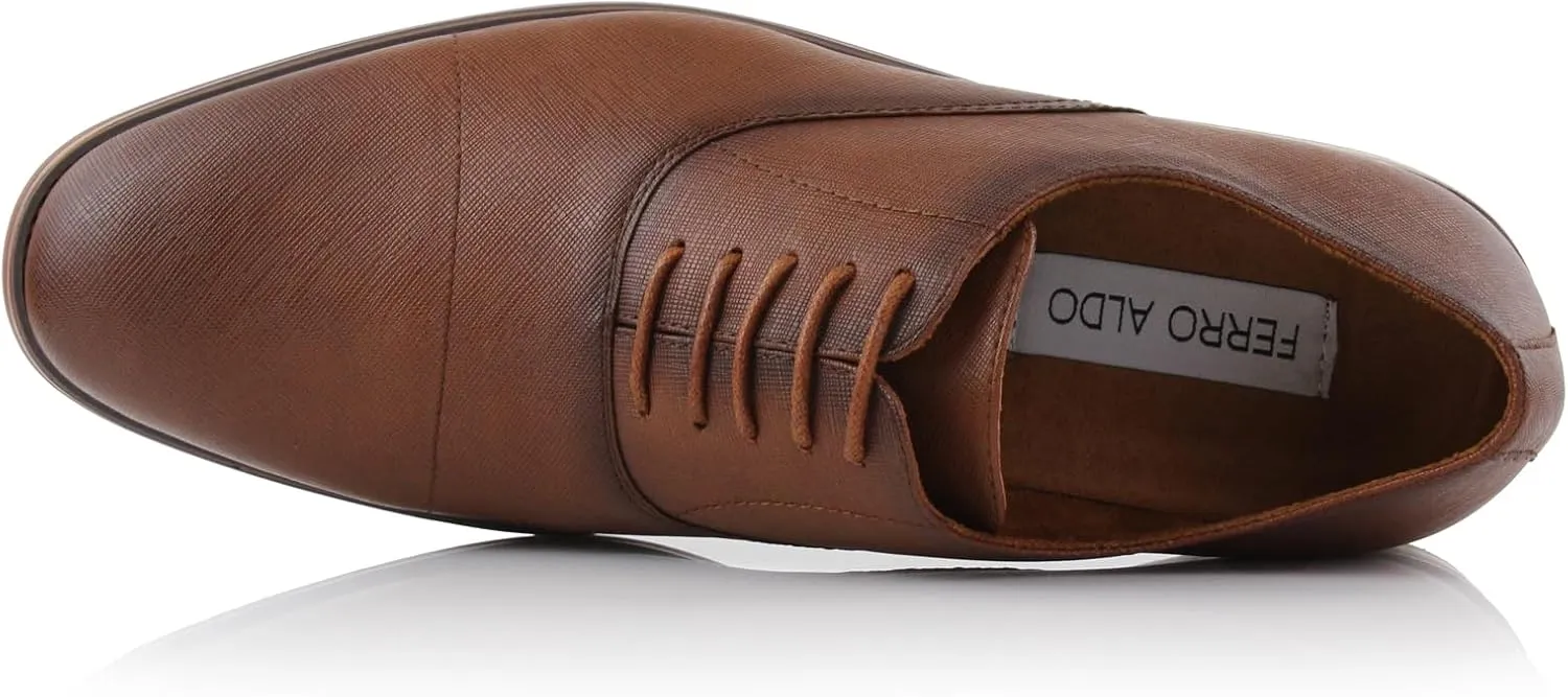 Ferro Aldo Men’s Classic Vegan Leather Lace-Up Oxford Formal Dress Shoes