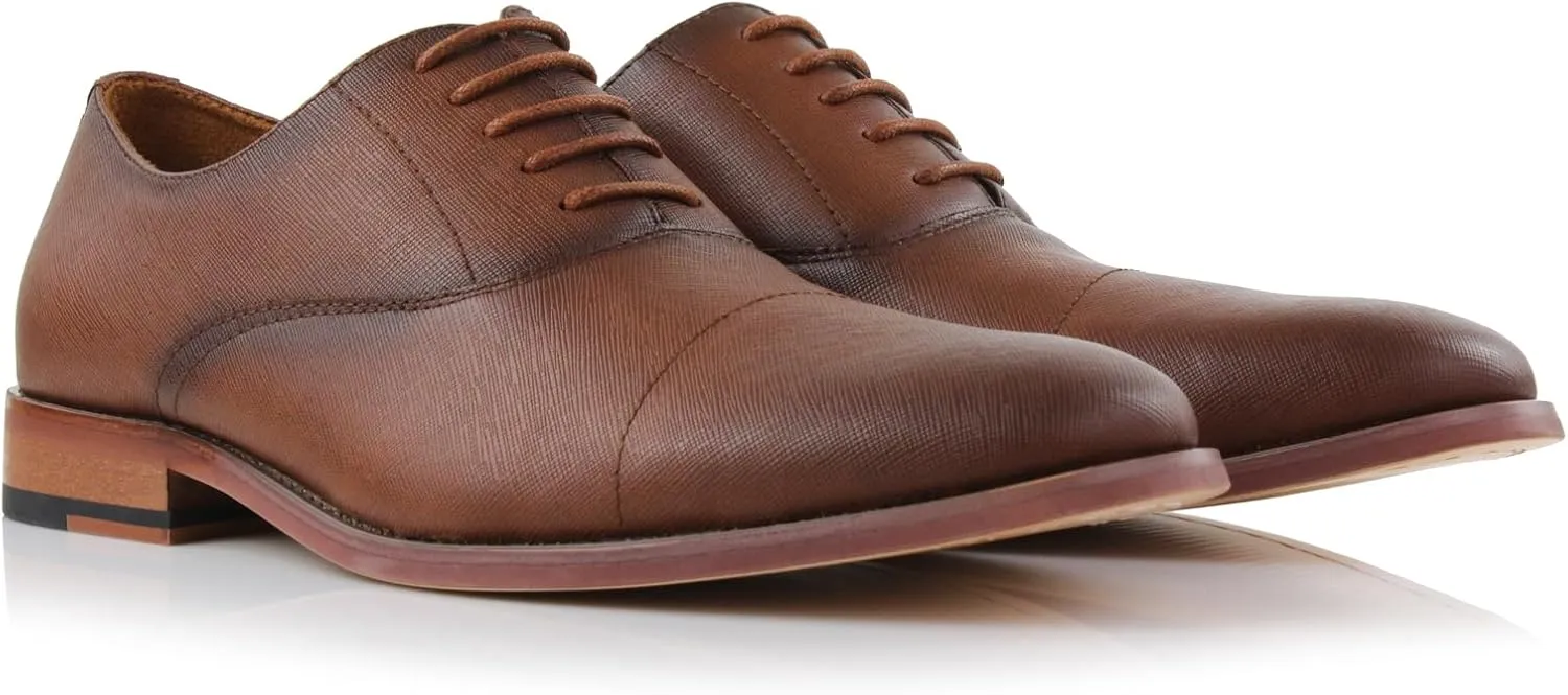 Ferro Aldo Men’s Classic Vegan Leather Lace-Up Oxford Formal Dress Shoes
