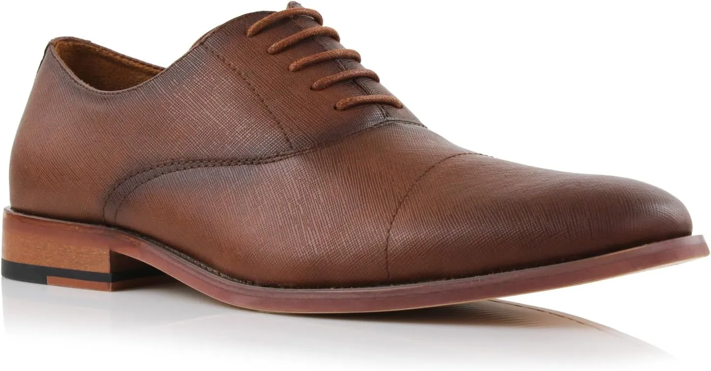 Ferro Aldo Men’s Classic Vegan Leather Lace-Up Oxford Formal Dress Shoes