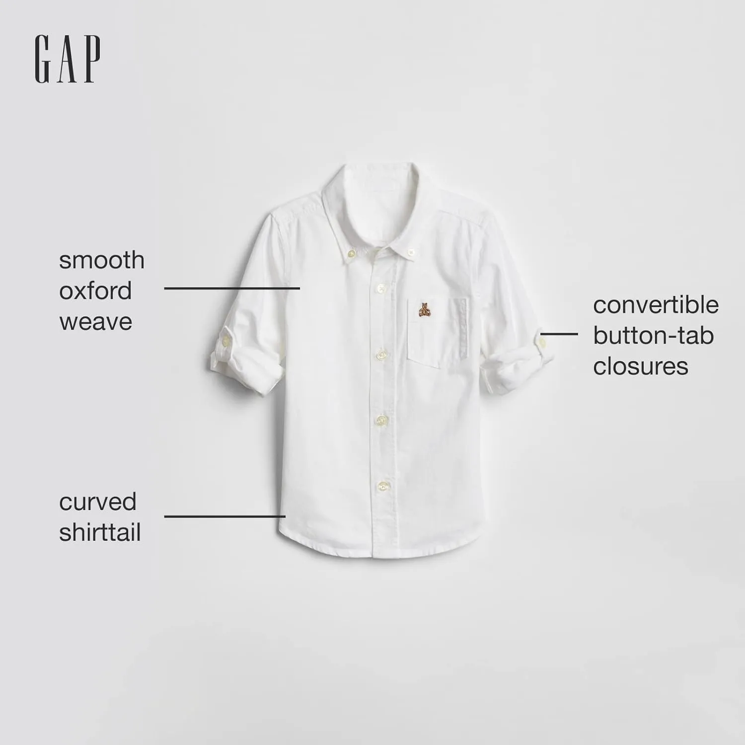 GAP Baby Boys' Oxford Convertible Button-Down Shirt