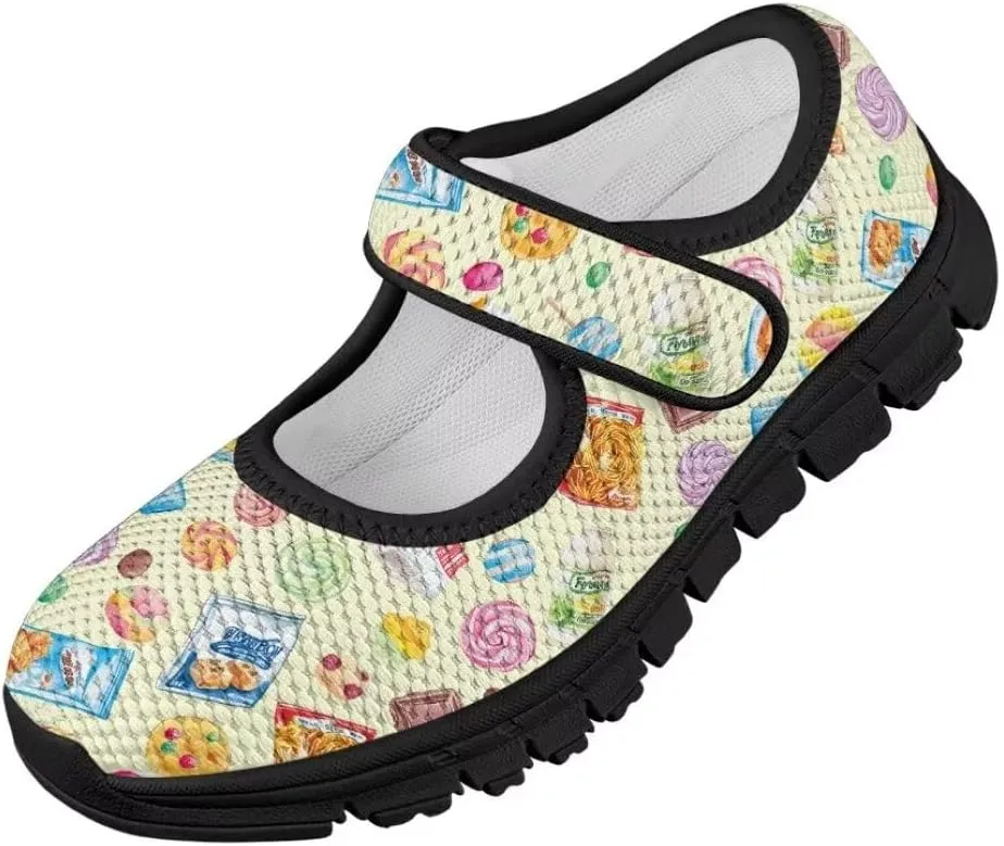 Girl's Mary Jane Shoes Little Girl Casual Anti-Slip Mesh Sneaker with Magic Sticker for Walking Campimg
