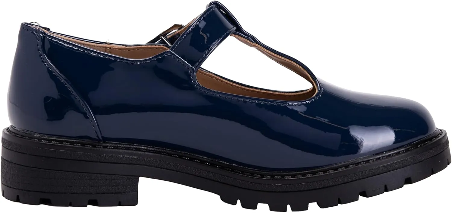 Girls Mary Jane Shoes Oxford Dress Heels Round Toe T-Strap Platform Chunky Low Heel Pumps Lily-2 ~