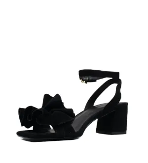 Heel Strap Sandals Black Discounted shipping Early-bird special Ankle Cecelia Open Suede Heather York New Block Toe