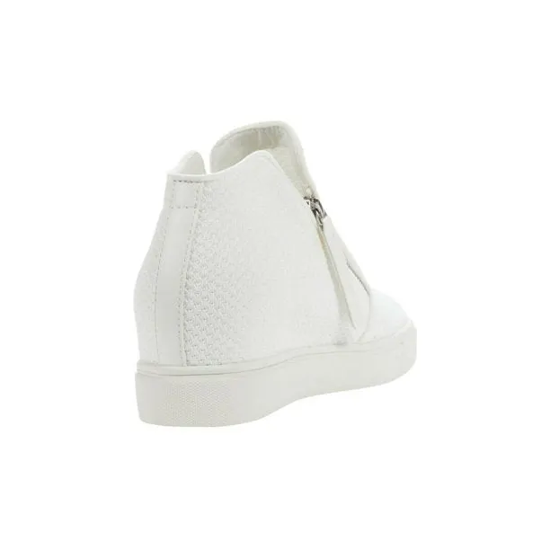 Heel Top-tier options White Hidden Closed-Toe Zippers Wedge Sneakers Customer-friendly Click Steve Madden Dual-Side