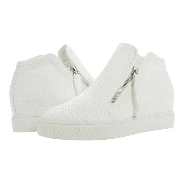 Heel Top-tier options White Hidden Closed-Toe Zippers Wedge Sneakers Customer-friendly Click Steve Madden Dual-Side