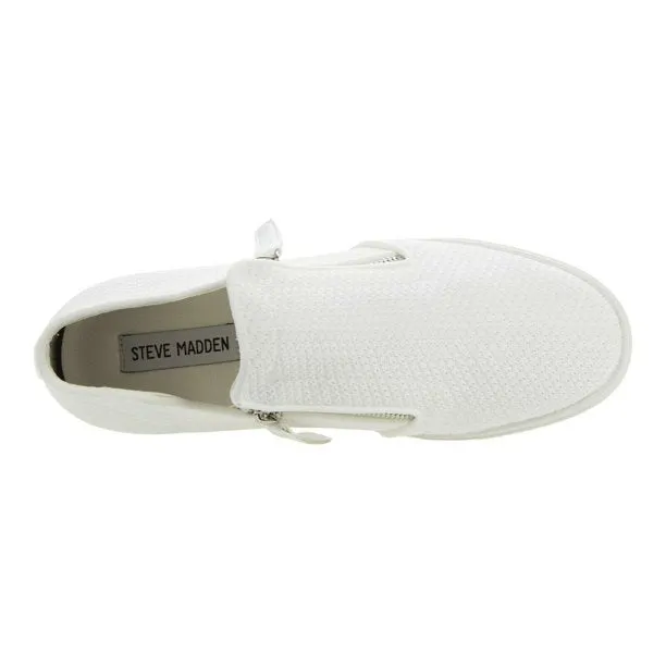 Heel Top-tier options White Hidden Closed-Toe Zippers Wedge Sneakers Customer-friendly Click Steve Madden Dual-Side