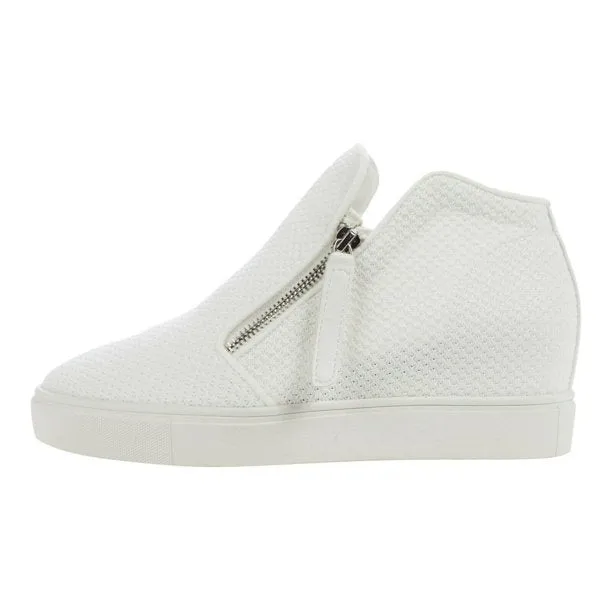 Heel Top-tier options White Hidden Closed-Toe Zippers Wedge Sneakers Customer-friendly Click Steve Madden Dual-Side
