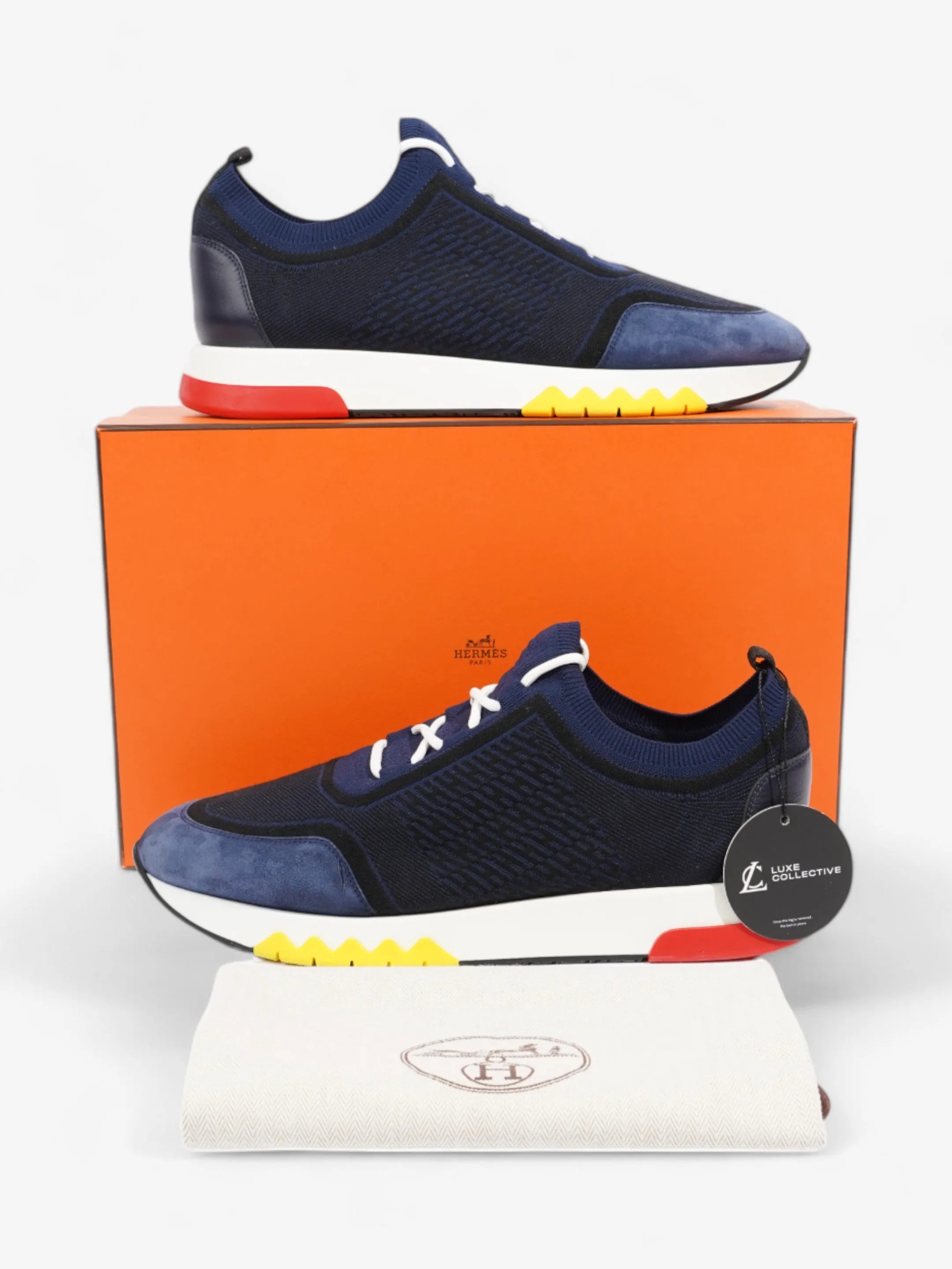 Hermes Addict sneaker Navy / Black Knit EU 44.5 UK 10.5