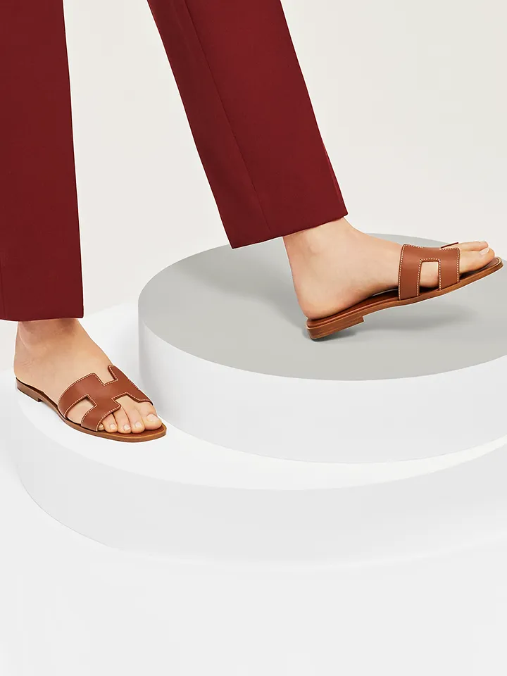 Hermes Oran Gold Sandal