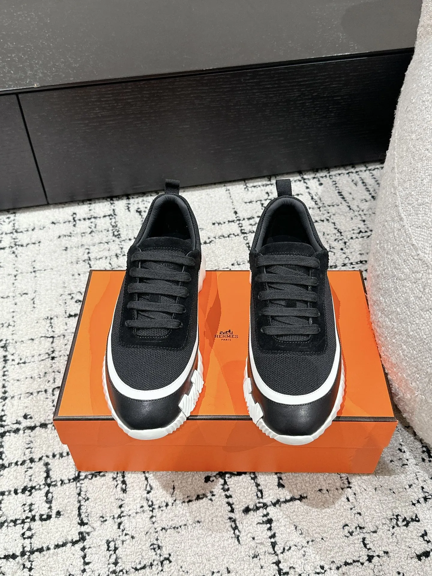 HM Sneaker In Black Mesh Fabric 985320