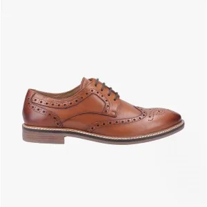 Hush Puppies BRYSON Mens Leather Oxford Shoes Brown