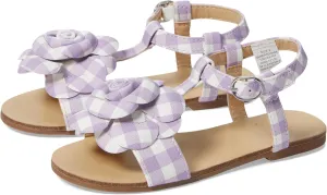 Janie and Jack Girl's Gingham Flower Sandal (Toddler/Little Big Kid) Flat