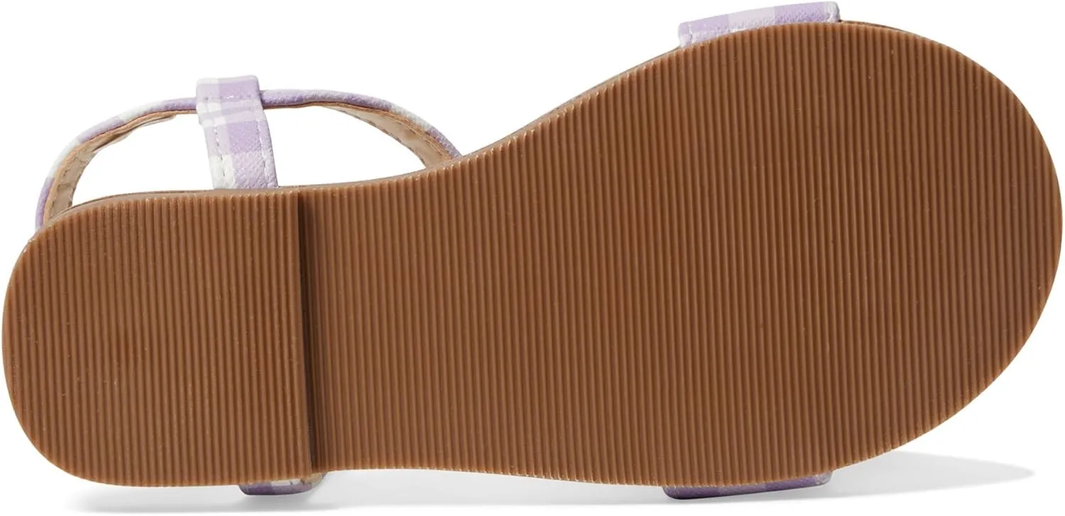 Janie and Jack Girl's Gingham Flower Sandal (Toddler/Little Big Kid) Flat