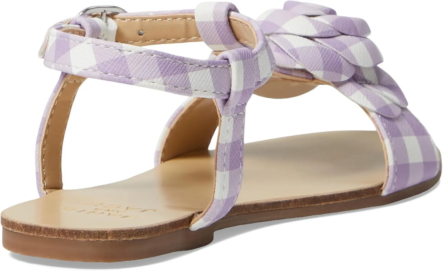 Janie and Jack Girl's Gingham Flower Sandal (Toddler/Little Big Kid) Flat
