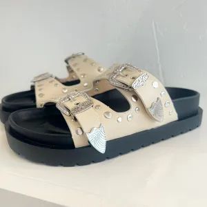 Jona Ivory Studded Sandal